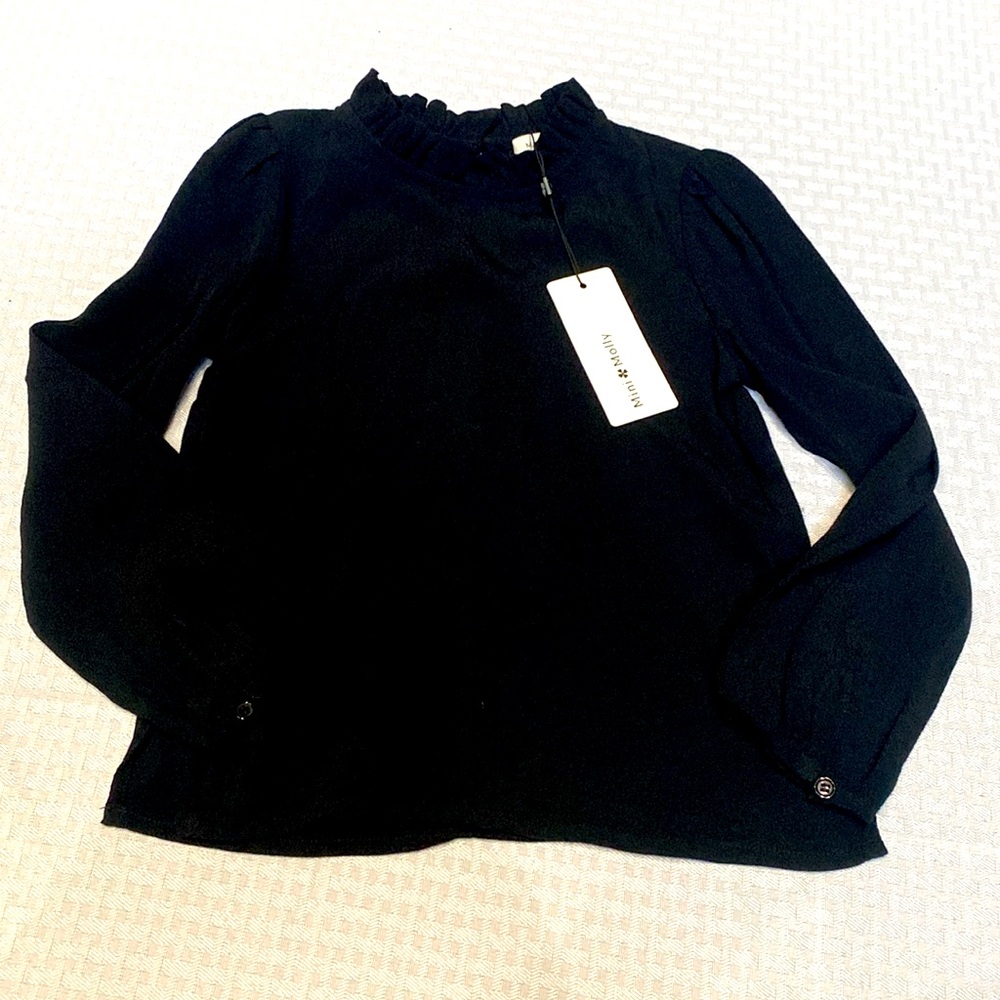 Mini Molly black girls blouse, 6/8